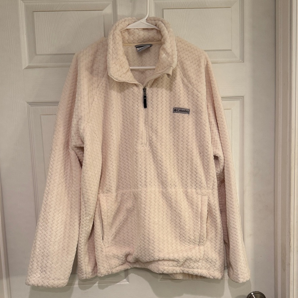 Columbia Off-White Textured Fleece Jacket